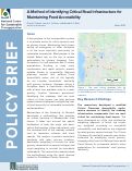 Cover page: A Method of Identifying Critical Road Infrastructure for Maintaining Food Accessibility