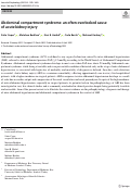 Cover page: Abdominal compartment syndrome: an often overlooked cause of acute kidney injury