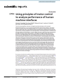 Cover page: Using principles of motor control to analyze performance of human machine interfaces.