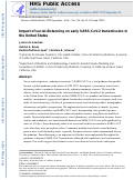 Cover page: Impact of social distancing on early SARS‐CoV‐2 transmission in the United States