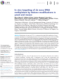 Cover page: In vivo targeting of de novo DNA methylation by histone modifications in yeast and mouse.