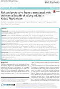 Cover page: Risk and protective factors associated with the mental health of young adults in Kabul, Afghanistan