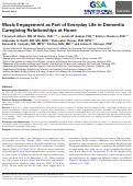 Cover page: Music Engagement as Part of Everyday Life in Dementia Caregiving Relationships at Home.