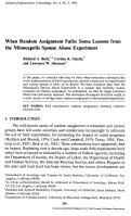 Cover page: When Random Assignment Fails: Some Lessons from the Minneapolis Spouse Abuse Experiment