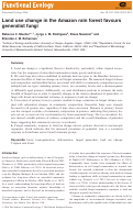 Cover page: Land use change in the Amazon rain forest favours generalist fungi