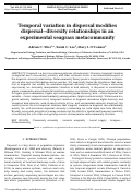 Cover page: Temporal variation in dispersal modifies dispersal-diversity relationships in an experimental seagrass metacommunity