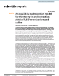 Cover page: An equilibrium desorption model for the strength and extraction yield of full immersion brewed coffee