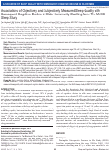 Cover page: Associations of Objectively and Subjectively Measured Sleep Quality with Subsequent Cognitive Decline in Older Community-Dwelling Men: The MrOS Sleep Study