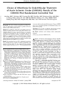 Cover page: Choice of ANesthesia for EndoVAScular Treatment of Acute Ischemic Stroke (CANVAS): Results of the CANVAS Pilot Randomized Controlled Trial