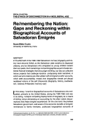 Cover page: Re/Membering the Nation: Gaps and Reckoning within Biographical Accounts of Salvadoran Emigres