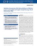 Cover page: Qualitative Examination of the Role and Influence of Mothers-in-Law on Young Married Couples’ Family Planning in Rural Maharashtra, India