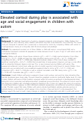 Cover page: Elevated cortisol during play is associated with age and social engagement in children with autism