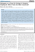 Cover page: Phylogeny as a Proxy for Ecology in Seagrass Amphipods: Which Traits Are Most Conserved?