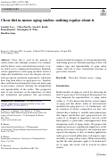 Cover page: Chow diet in mouse aging studies: nothing regular about it.