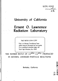 Cover page: THE ISOMER RATIO OF Ce137m -Ce137g PRODUCED IN SEVERAL CHARGE-PARTICLE REACTIONS