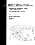Cover page: Sum-Frequency Spectroscopic Studies I. Surface Melting of Ice II. Surface Alignment of Polymers