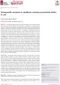 Cover page: Intraspecific variation in antibiotic resistance potential within E. coli.