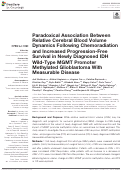 Cover page: Paradoxical Association Between Relative Cerebral Blood Volume Dynamics Following Chemoradiation and Increased Progression-Free Survival in Newly Diagnosed IDH Wild-Type MGMT Promoter Methylated Glioblastoma With Measurable Disease