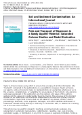 Cover page: Fate and Transport of Naproxen in a Sandy Aquifer Material: Saturated Column Studies and Model Evaluation