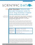 Cover page: Genome-wide barcoded transposon screen for cancer drug sensitivity in haploid mouse embryonic stem cells