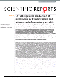 Cover page: γδTCR regulates production of interleukin-27 by neutrophils and attenuates inflammatory arthritis