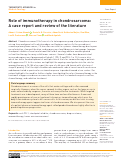 Cover page: Role of immunotherapy in chondrosarcoma: A case report and review of the literature.