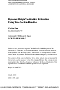 Cover page: Dynamic Origin/Destination Estimation Using True Section Densities