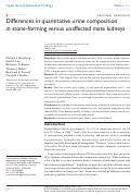 Cover page: Differences in quantitative urine composition in stone-forming versus unaffected mate kidneys