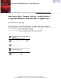 Cover page: Narrative Skills, Gender, Culture, and Children’s Long-Term Memory Accuracy of a Staged Event