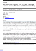 Cover page: What Women With Disabilities Write in Personal Blogs About Pregnancy and Early Motherhood: Qualitative Analysis of Blogs