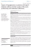 Cover page: Impact of hypoglycemia on patients with type 2 diabetes mellitus and their quality of life, work productivity, and medication adherence