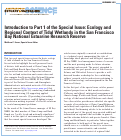 Cover page: Part I, Introduction: Ecology and Regional Context of Tidal Wetlands in the San Francisco Bay National Estuarine Research Reserve