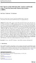 Cover page: EUV Spectra of the Full Solar Disk: Analysis and Results of the Cosmic Hot Interstellar Plasma Spectrometer (CHIPS)