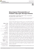 Cover page: Neurological Characteristics of Pediatric Glycogen Storage Disease