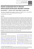 Cover page: Cluster-randomized trial of a German leisure-based alcohol peer education measure