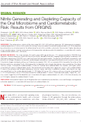 Cover page: Nitrite Generating and Depleting Capacity of the Oral Microbiome and Cardiometabolic Risk: Results from ORIGINS