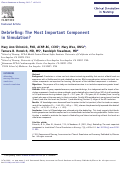 Cover page: Debriefing: The Most Important Componentin Simulation?