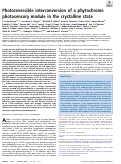 Cover page: Photoreversible interconversion of a phytochrome photosensory module in the crystalline state.