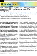 Cover page: Real-time mapping of photo-sono therapy induced cavitation using Doppler optical coherence tomography.