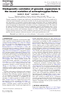 Cover page: Cladogenetic correlates of genomic expansions in the recent evolution of actinopterygiian fishes