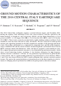 Cover page: Ground motion characteristics of the 2016 Central Italy earthquake sequence