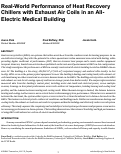 Cover page of Real-World Performance of Heat Recovery Chillers with Exhaust Air Coils in an All-Electric Medical Building