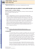 Cover page: Quantifying light exposure patterns in young adult students