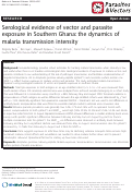 Cover page: Serological evidence of vector and parasite exposure in Southern Ghana: the dynamics of malaria transmission intensity