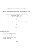 Cover page: Kernel Methods in Nonparametric Functional Time Series