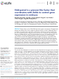 Cover page: Odd-paired is a pioneer-like factor that coordinates with Zelda to control gene expression in embryos.