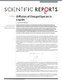 Cover page: Diffusion of Charged Species in Liquids