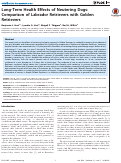 Cover page: Long-Term Health Effects of Neutering Dogs: Comparison of Labrador Retrievers with Golden Retrievers