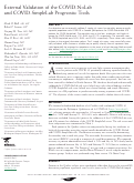 Cover page: External Validation of the COVID-NoLab and COVID-SimpleLab Prognostic Tools.