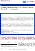 Cover page: Increased burst size in multiply infected cells can alter basic 
virus dynamics